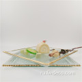 Wavy Edge Gold Rimmed Glass Charger